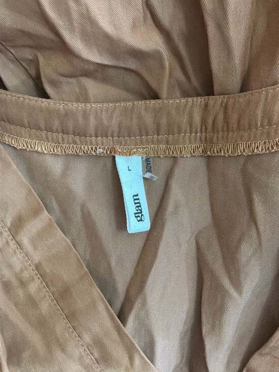 Glam Brown Long Sleeve V-Neck Tiered Mini Dress - Picture 5 of 7